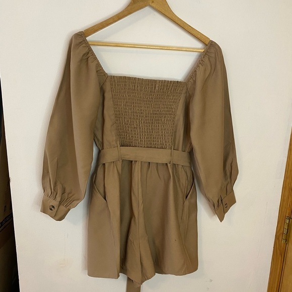 Forever21 Khaki Safari Style Shorts Romper - Picture 11 of 14